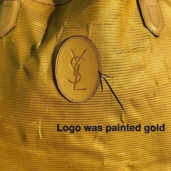 Yes Saint Laurent tote bag gold coated canvas - Picture 3 of 13